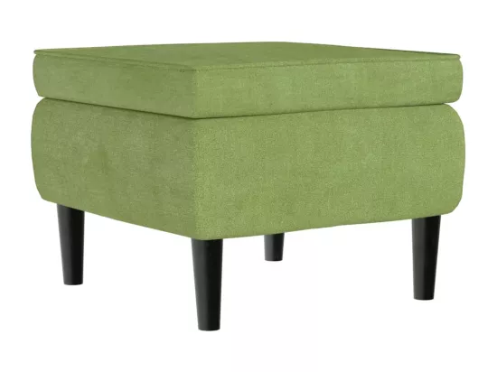Fauteuil à oreilles avec tabouret vert clair velours