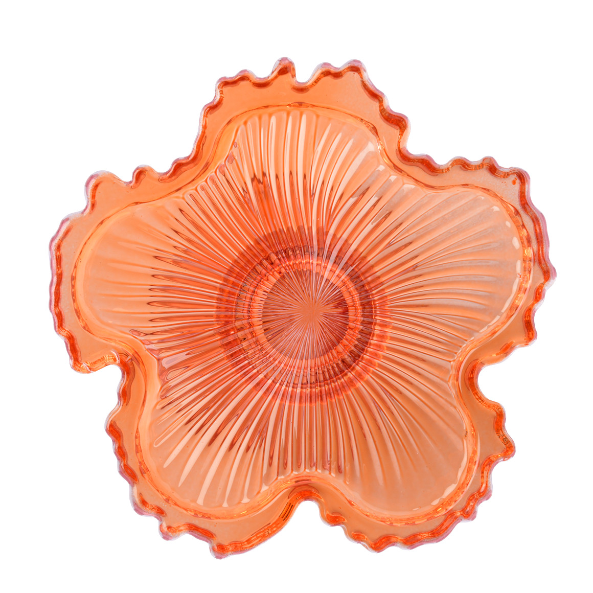 My Home Kleiner Kerzenhalter in Blumen-Form pink / orange