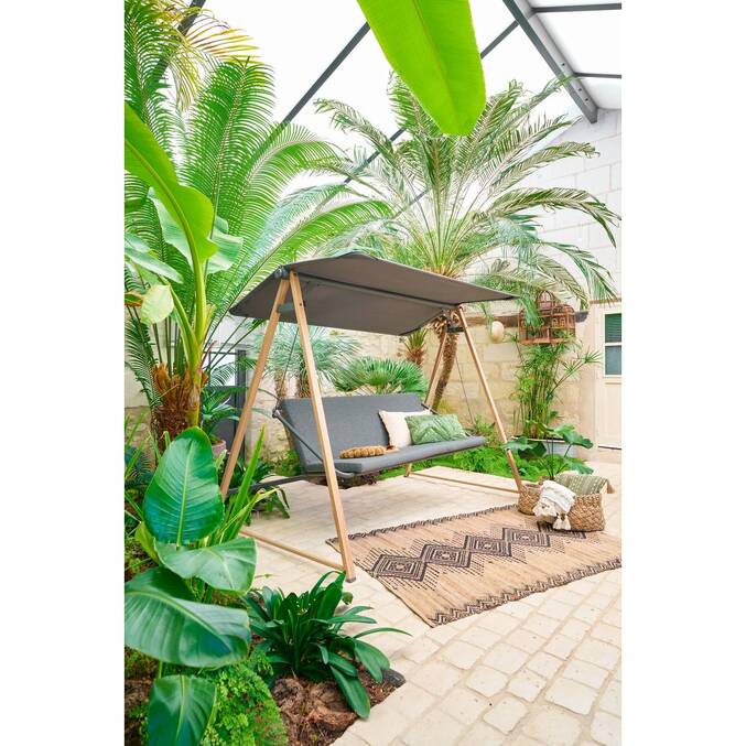 Balancelle de jardin SOLY Honey & Charbon