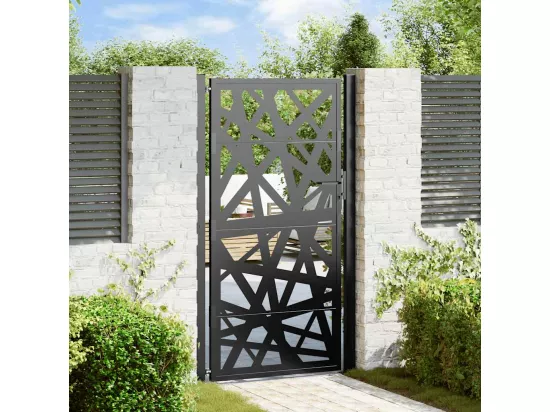 Portail de jardin noir 105x180 cm acier conception de lumière