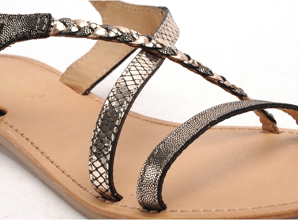 Les tropeziennes nu pieds plats femme hanano f noir