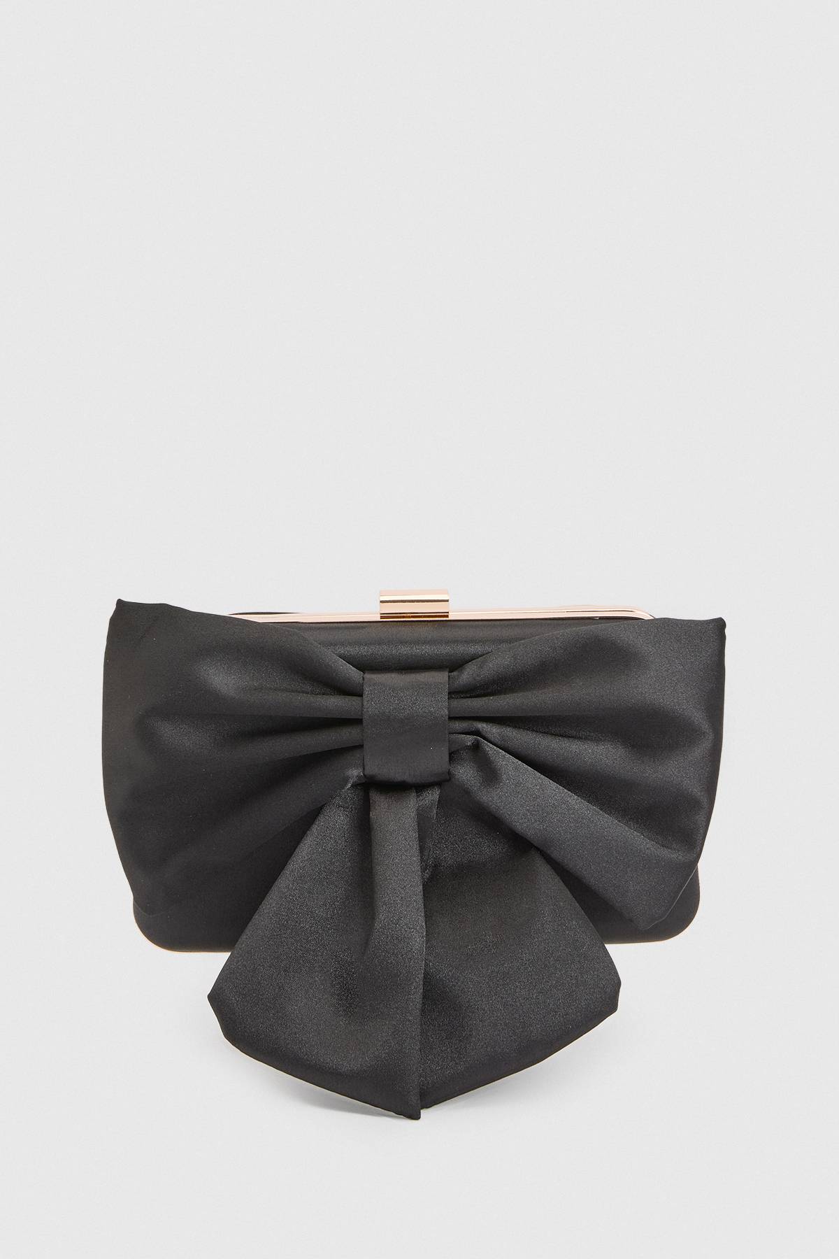 Oasis Pochette Azalée En Satin Avec Nœud Décoratif
