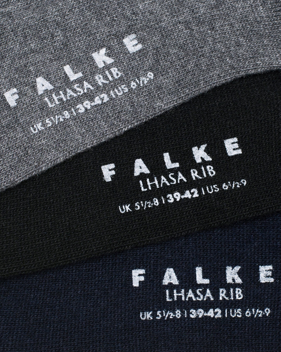3-Pack Lhasa Cashmere Socks Black/Dark Navy/Light Grey