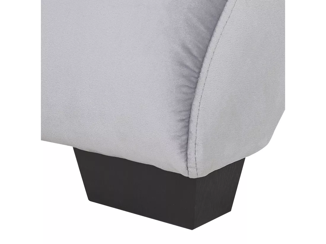 Chaise longue en velours gris clair avec haut parleur Bluetooth et port USB SIMORRE