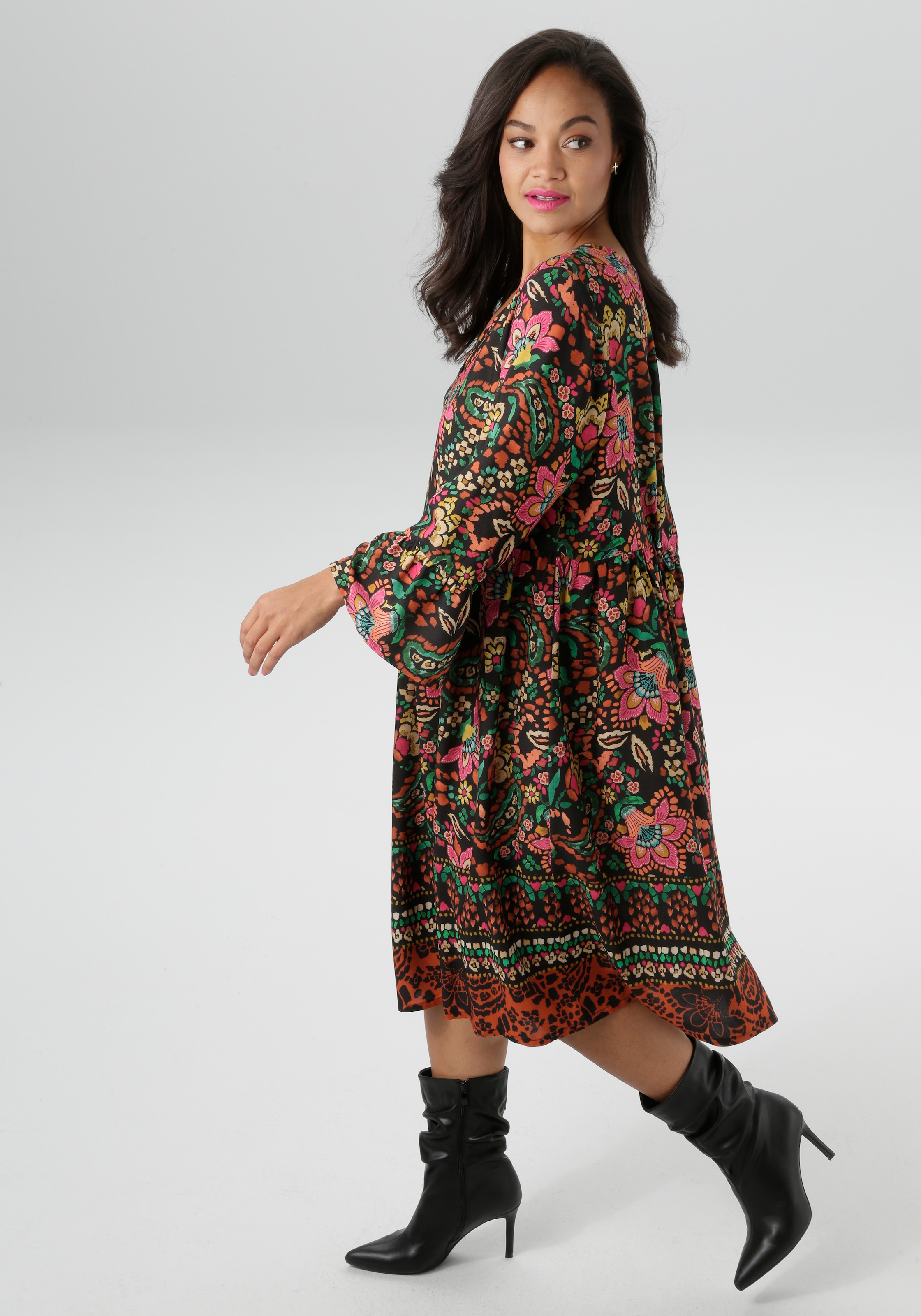 Aniston PLUS Blusenkleid aus weich fallender Viskose - NEUE KOLLEKTION