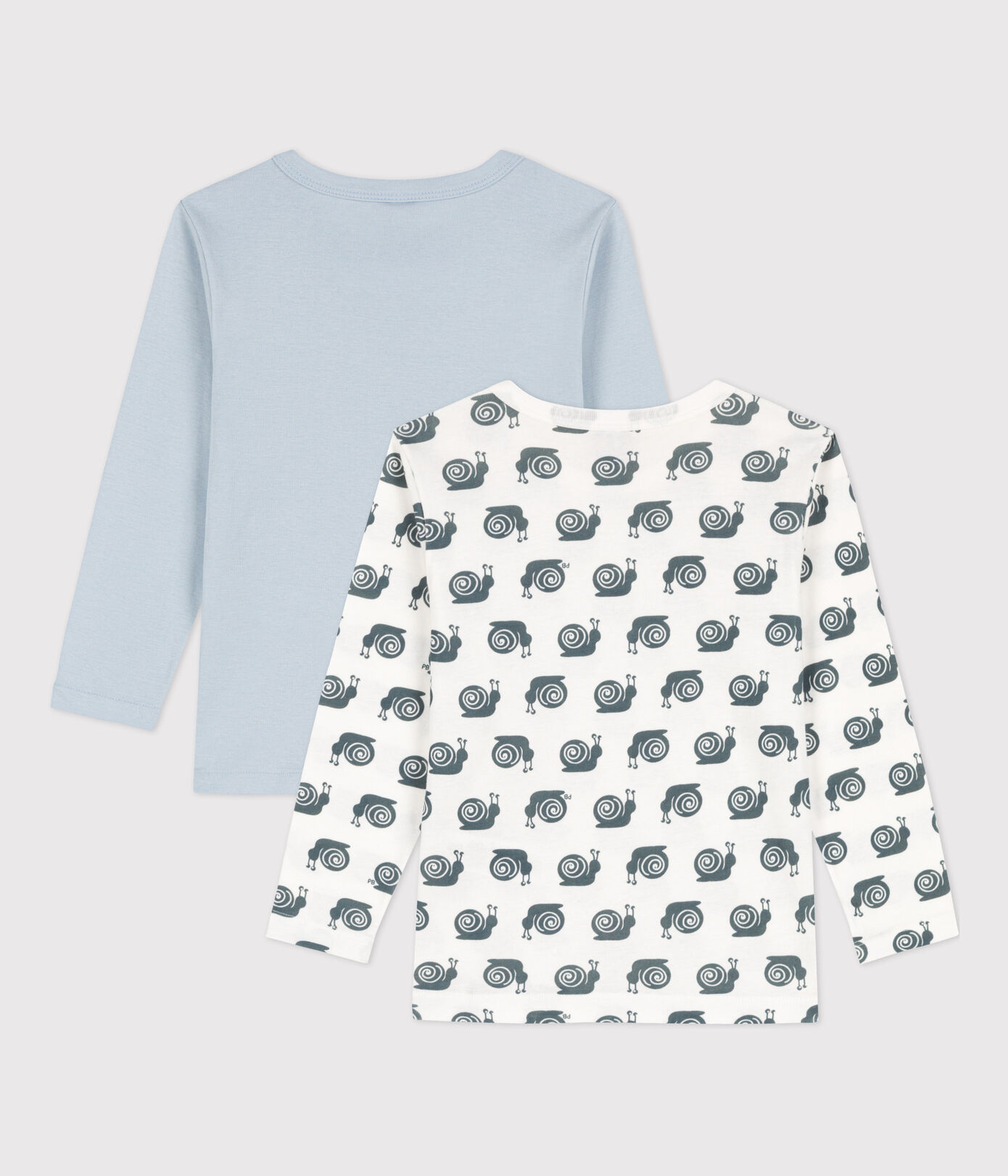 Lot de 2 tee-shirts manches longues escargots petit garçon en coton