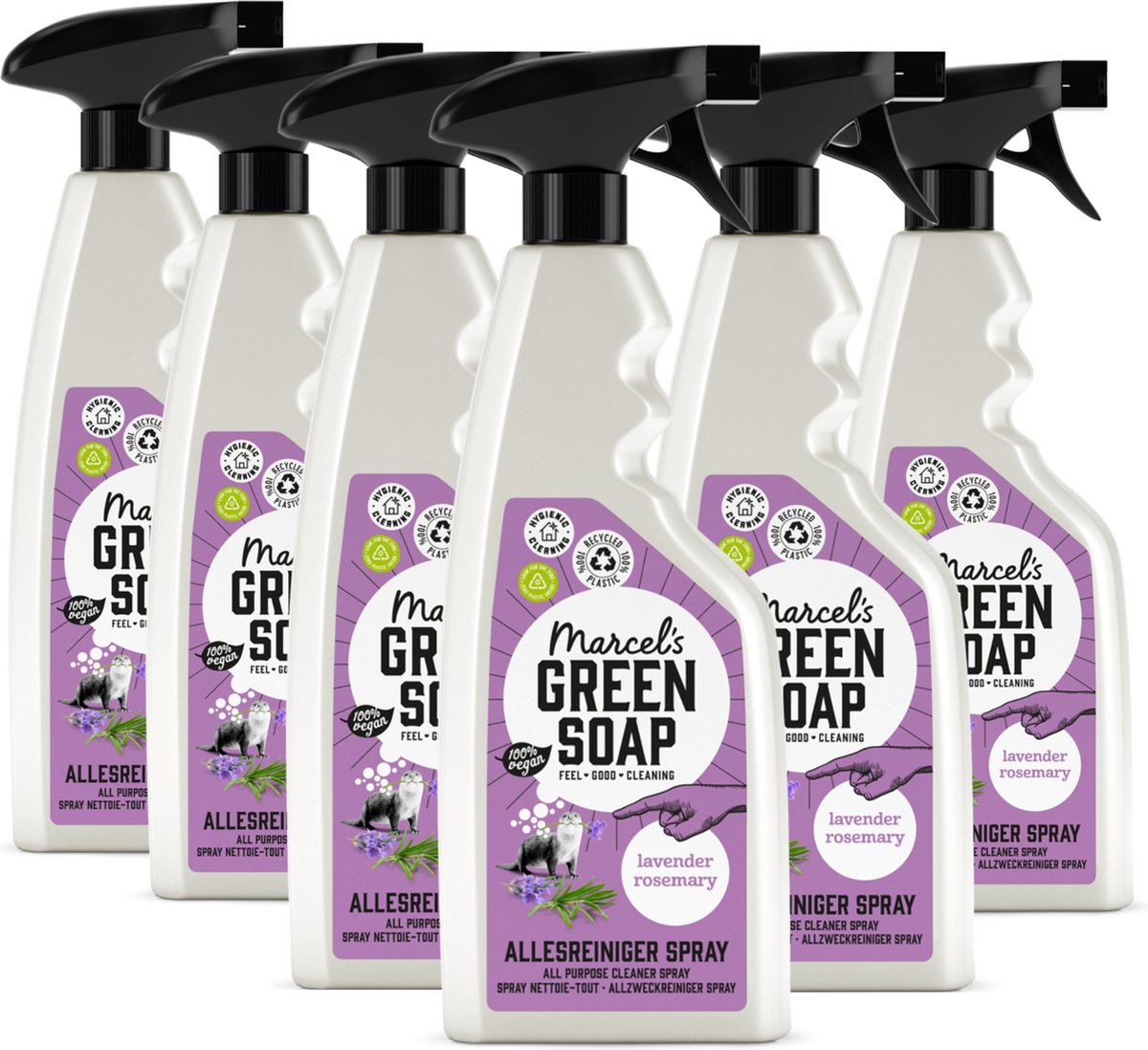 6x Marcel’s Green Soap Allesreiniger spray lavendel & rozemarijn (500 ml)