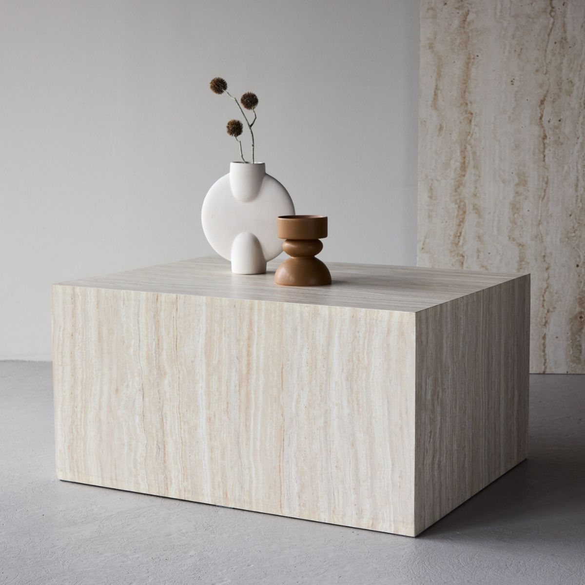 FjÃ´rd - Salontafel Rechthoek - Travertinlook - 80cm - York