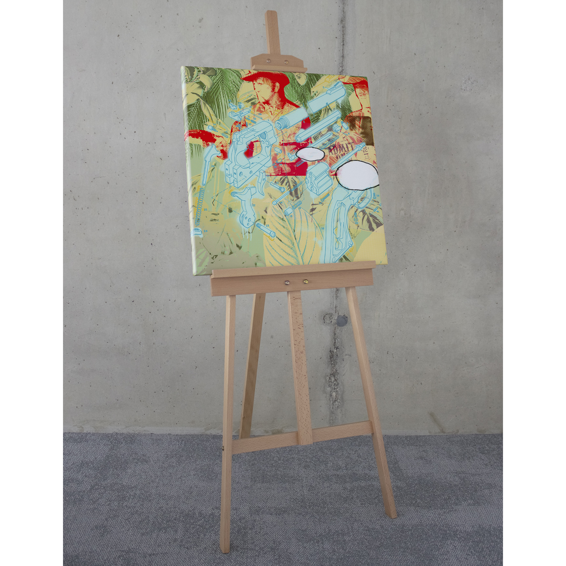 Keilrahmenbild PEACE - bunt - 60x60 cm