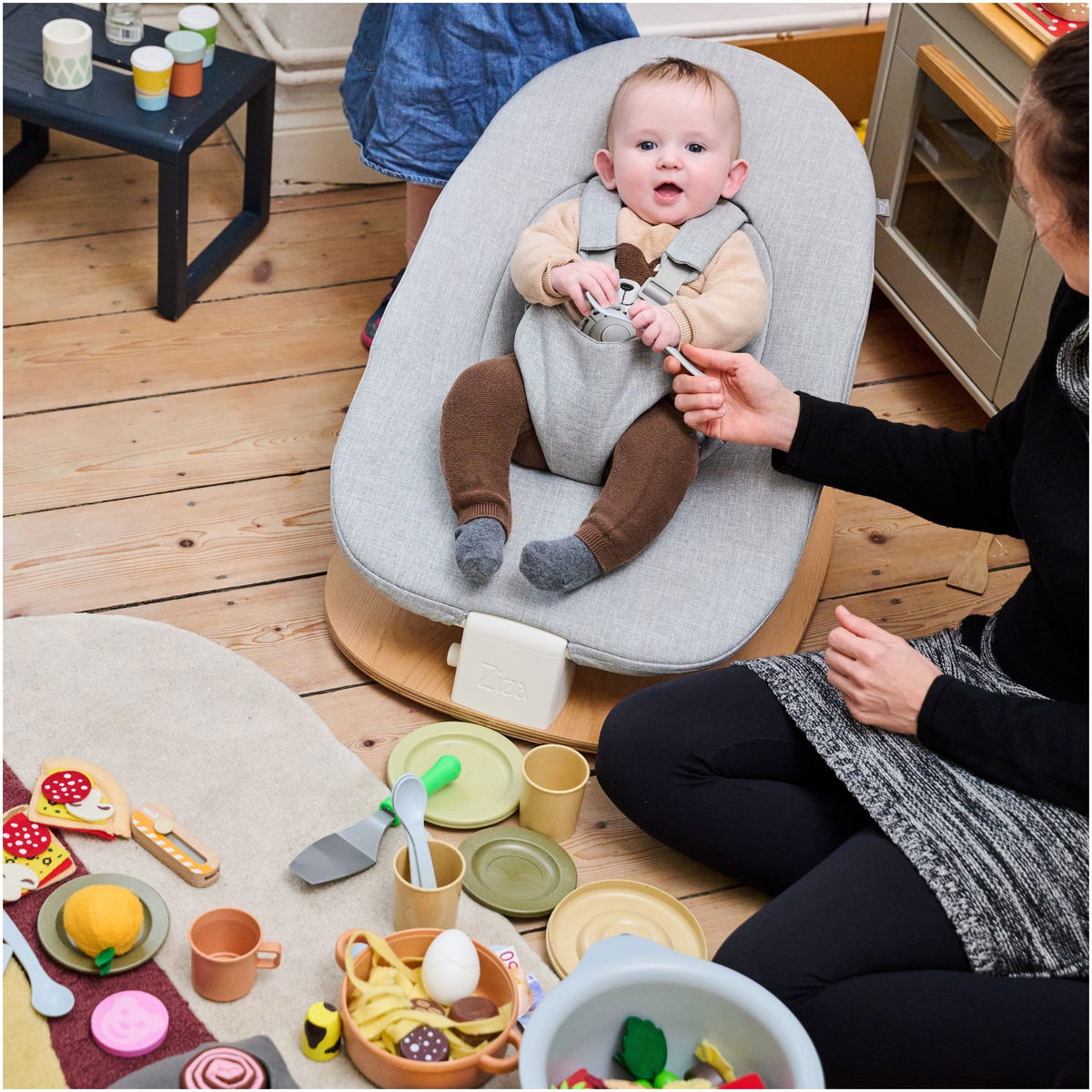 ZizaZiza   Babywippe grey/vanilla