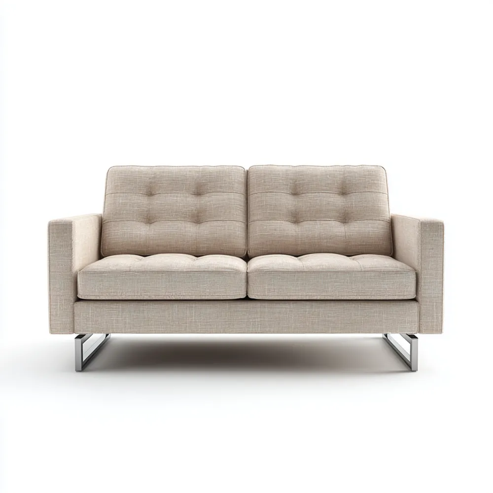 2-Sitzer-Sofa aus Leinenstoff 150x85x90 cm - Beige - Modernes Design