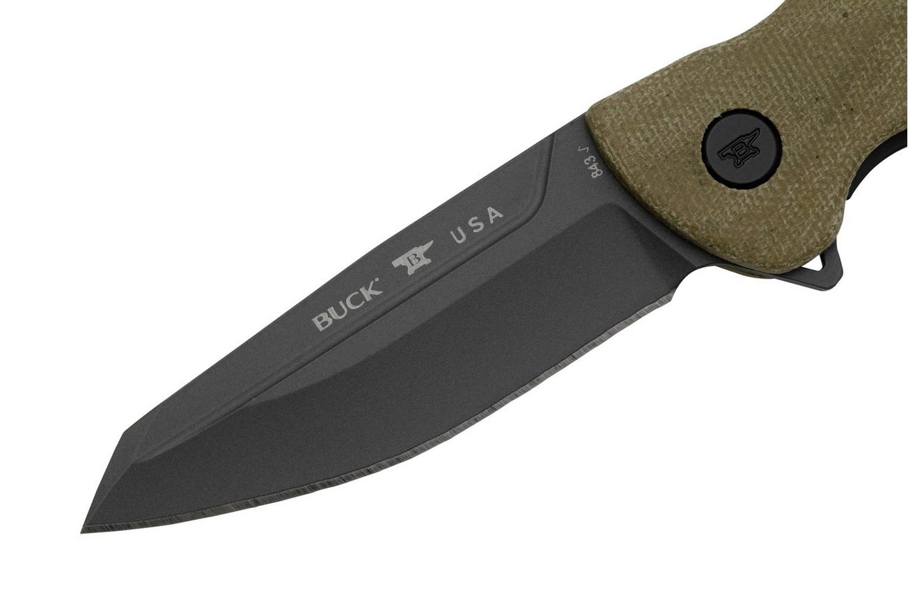 Buck Sprint Ops 0843GRS Green Canvas Micarta, zakmes