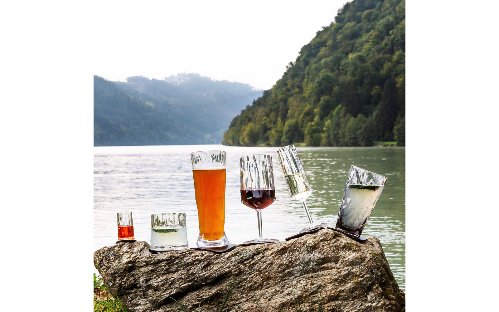 silwy® Magnet-Tumbler-Kunststoffgläser 2 Stk. Transparent (250 ml)