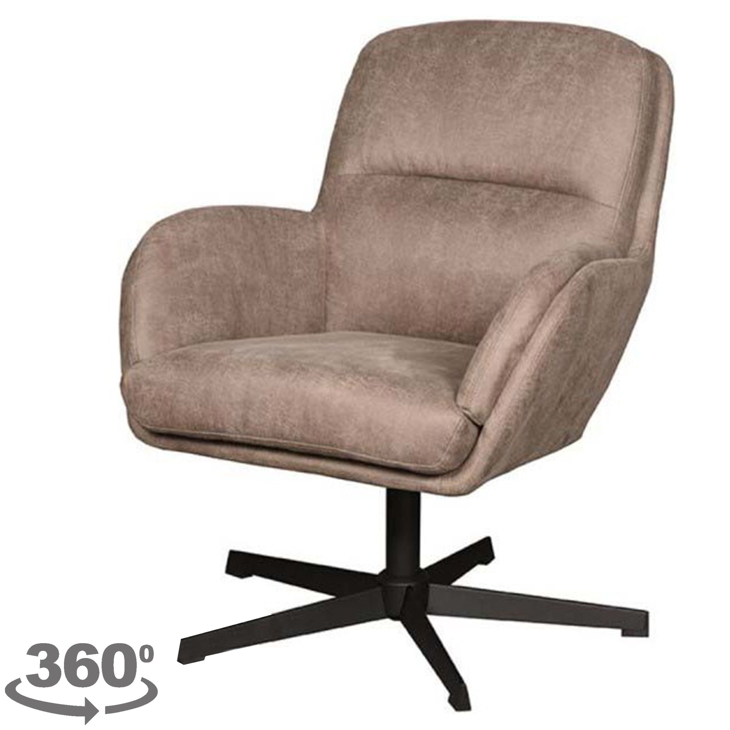 Draaifauteuil Taupe CH-73.014 Moss B70 x D77 x H90 cm