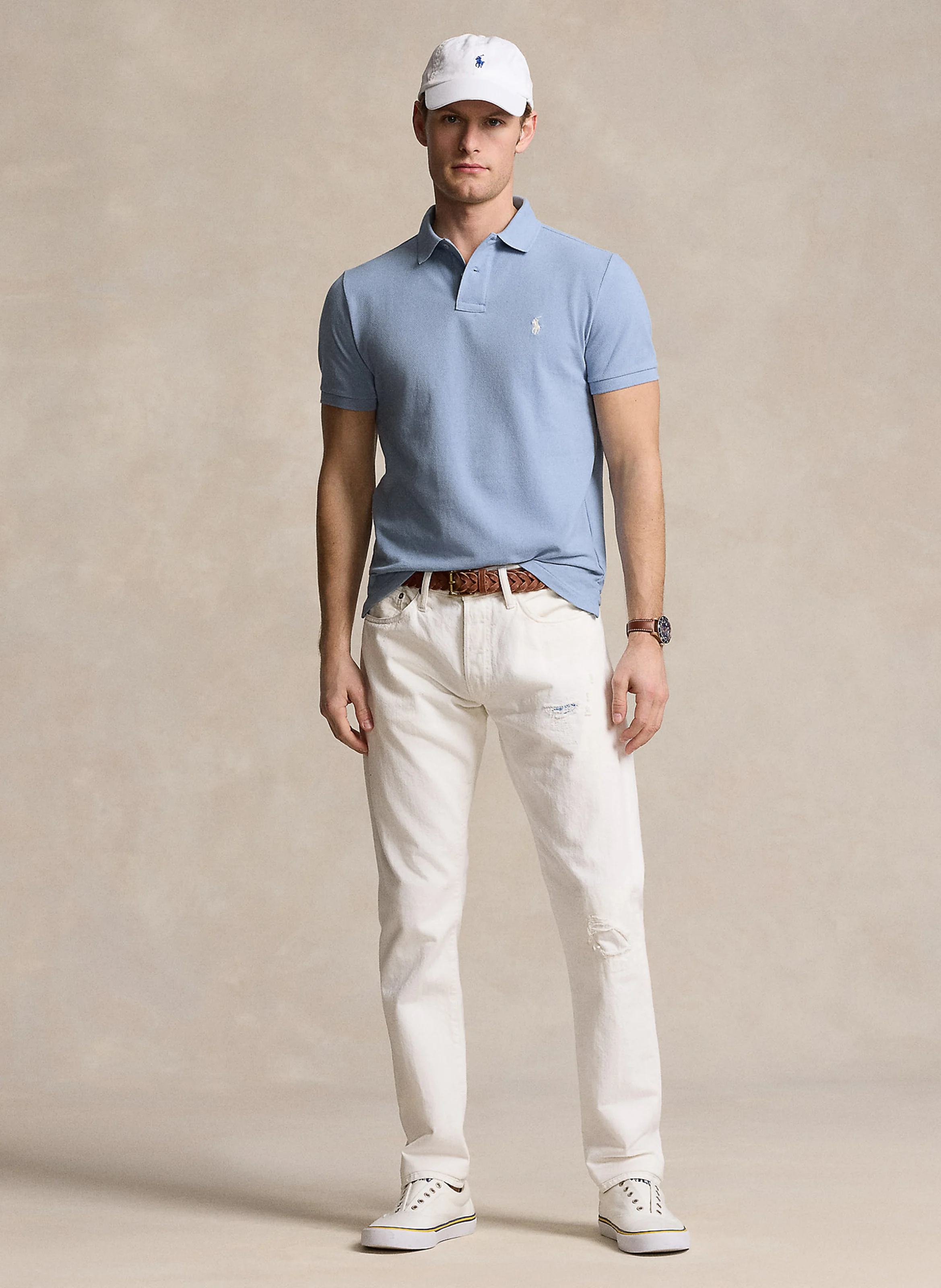 Polo slim-fit en coton | Bleu