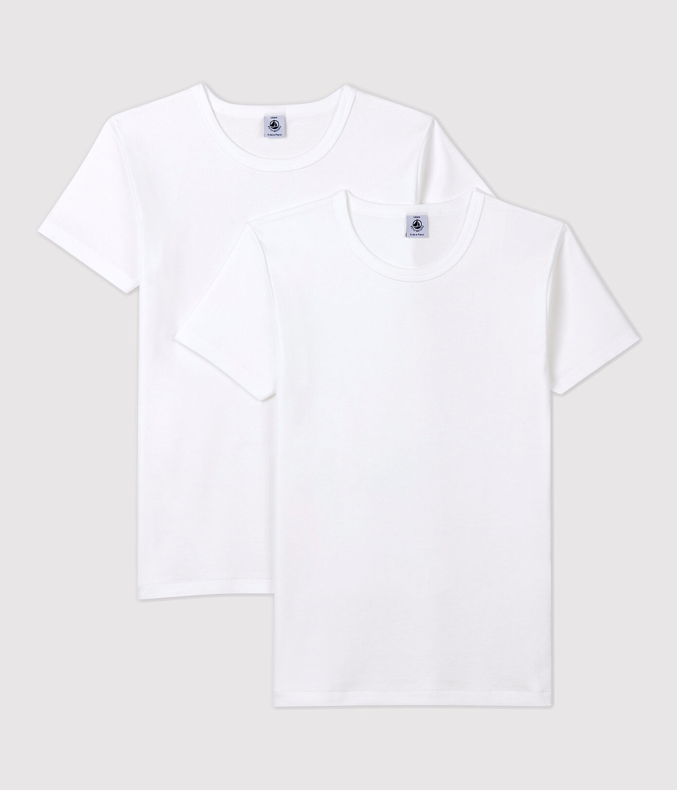 Lot de 2 tee-shirts manches courtes blancs garçon