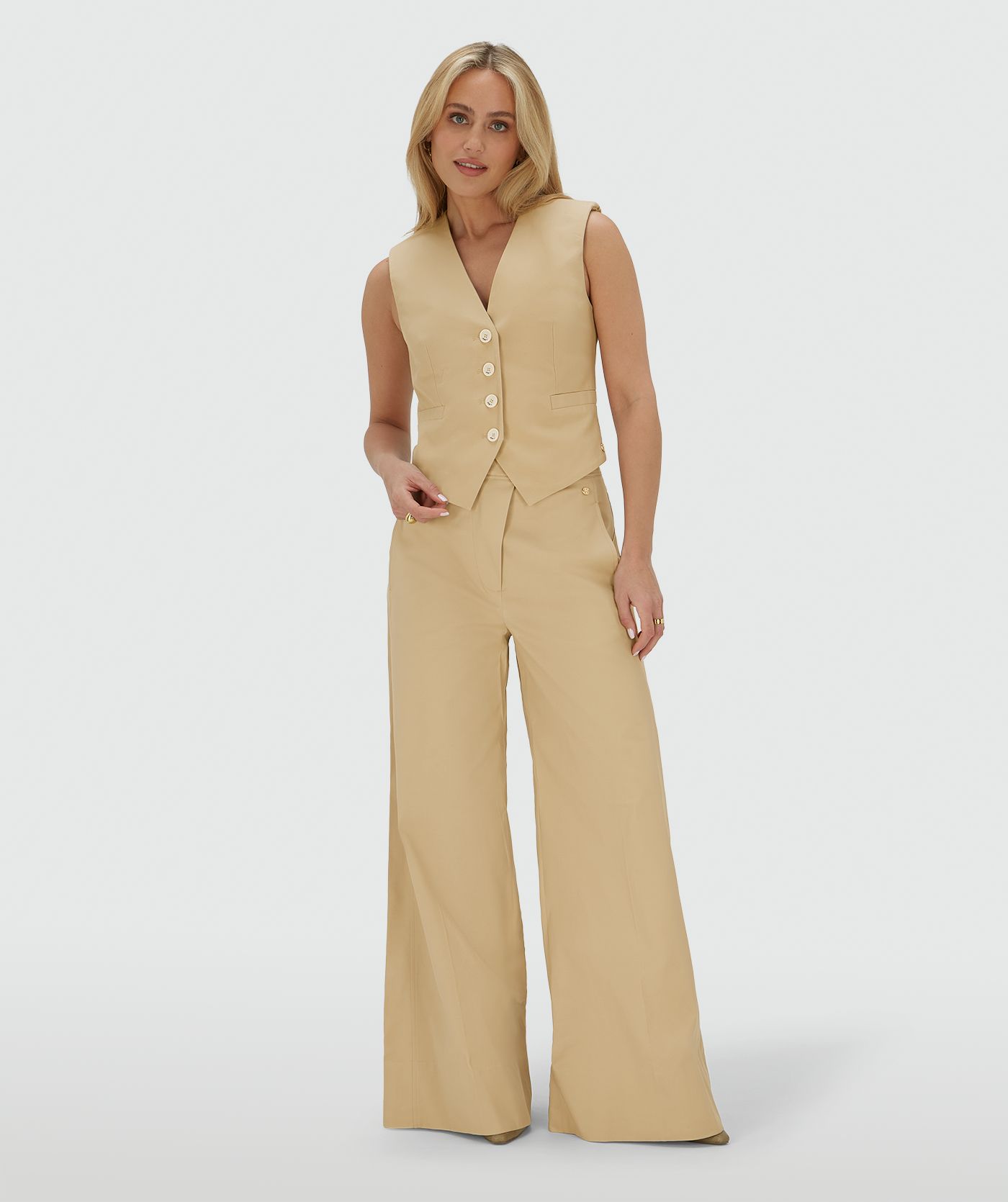 JV-MONET fitted gilet - light camel