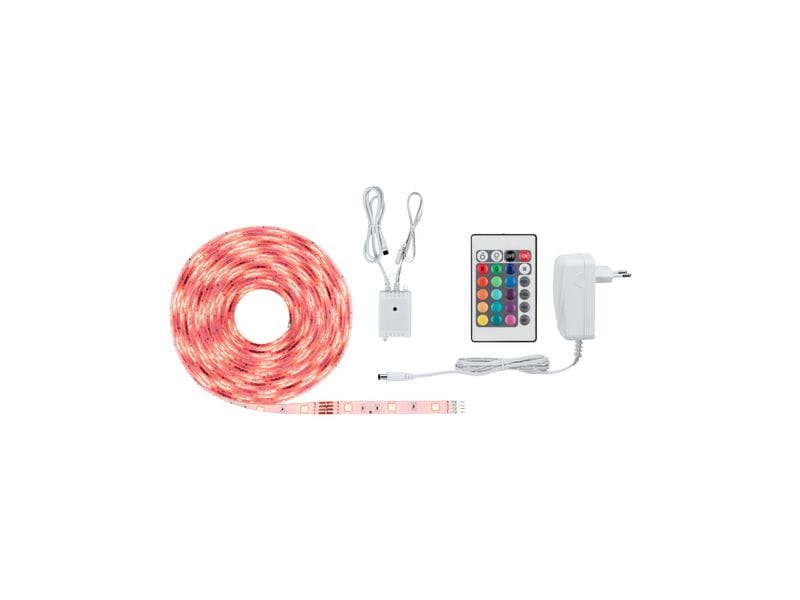 Paulmann LED-Stripe SimpLED RGB, 5 m Rolle Beschichteter RGB LED-Streifen mit Fernbedienung, kürzbar