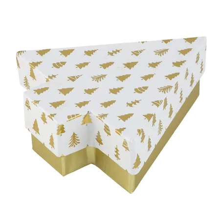 Idena Geschenkbox Weihnachtsbaum, weiß/gold