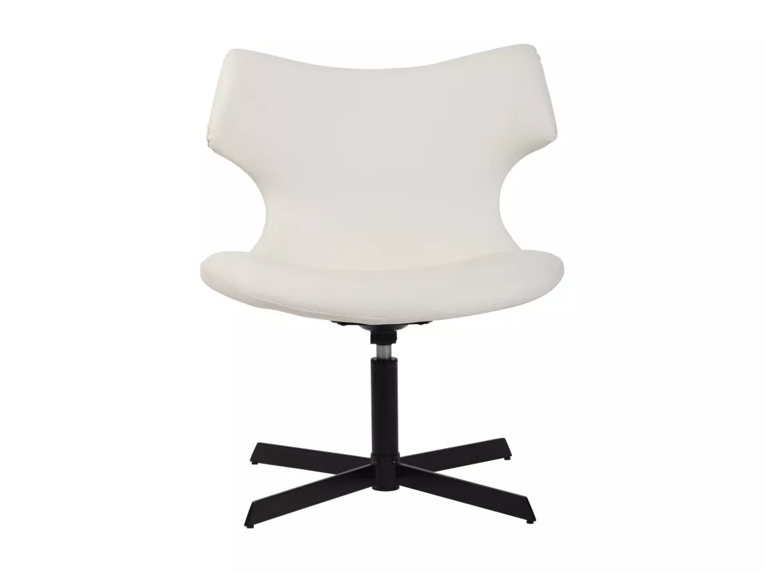 Chaise gondole - Similicuir & Métal noir mat - Blanc - Welland