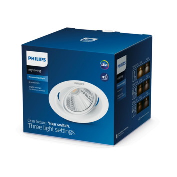 Philips inbouwspot LED Pomeron sceneswitch 1x5W 2700K wit
