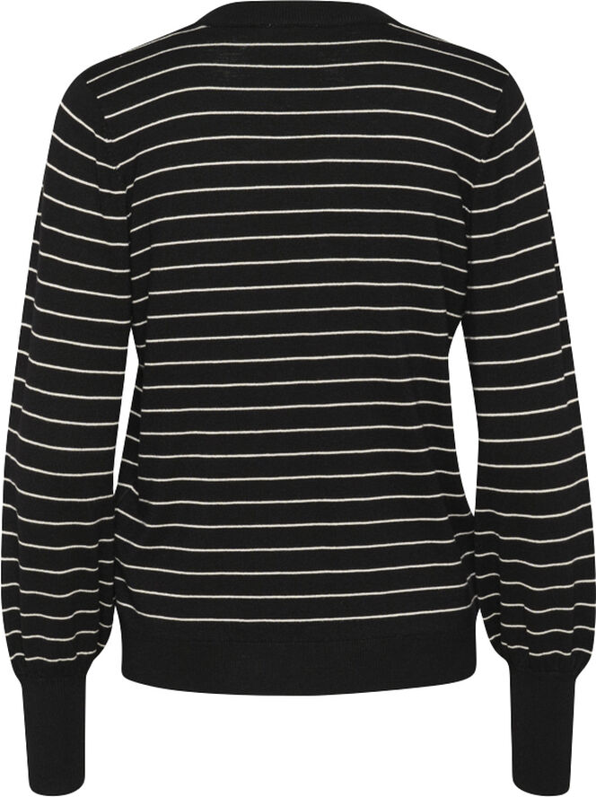 Kaffe KAlizza Striped Pullover Black /turtledove slim stripe