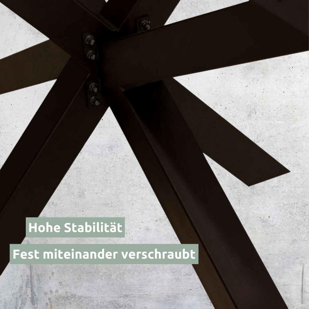 holz4home® Hora Spider Tischgestell Mittelfuß metall schwarz
