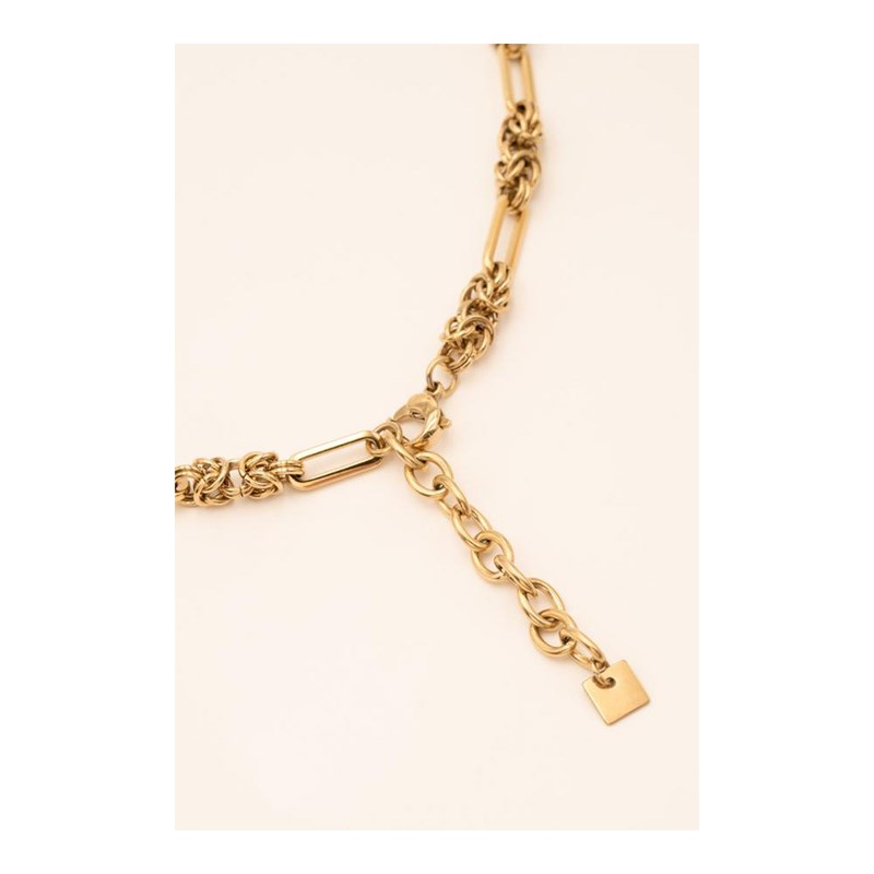 Bracelet en acier maille dorée, chaînette réglable