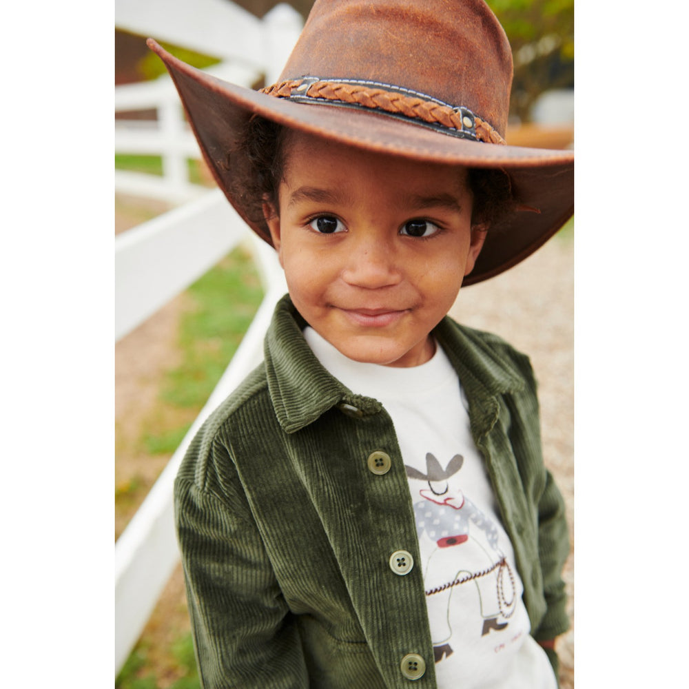 Køb COPENHAGEN COLORS Dk Green Corduroy Overshirt