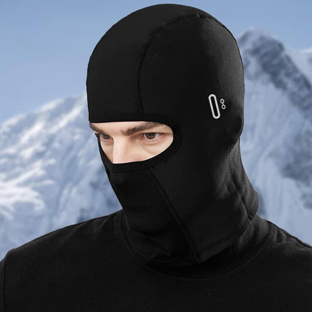 Vinter balaclava hætte hat ansigtsmaske, ski maske, ansigtscover Sort