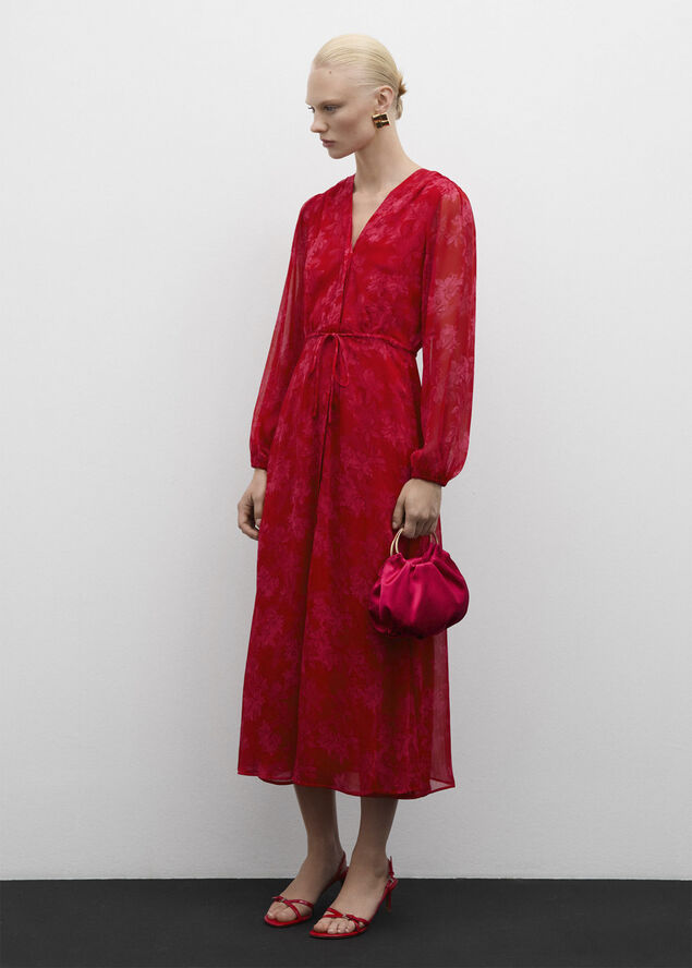 MANGO Floral-print dress with knot detail 71