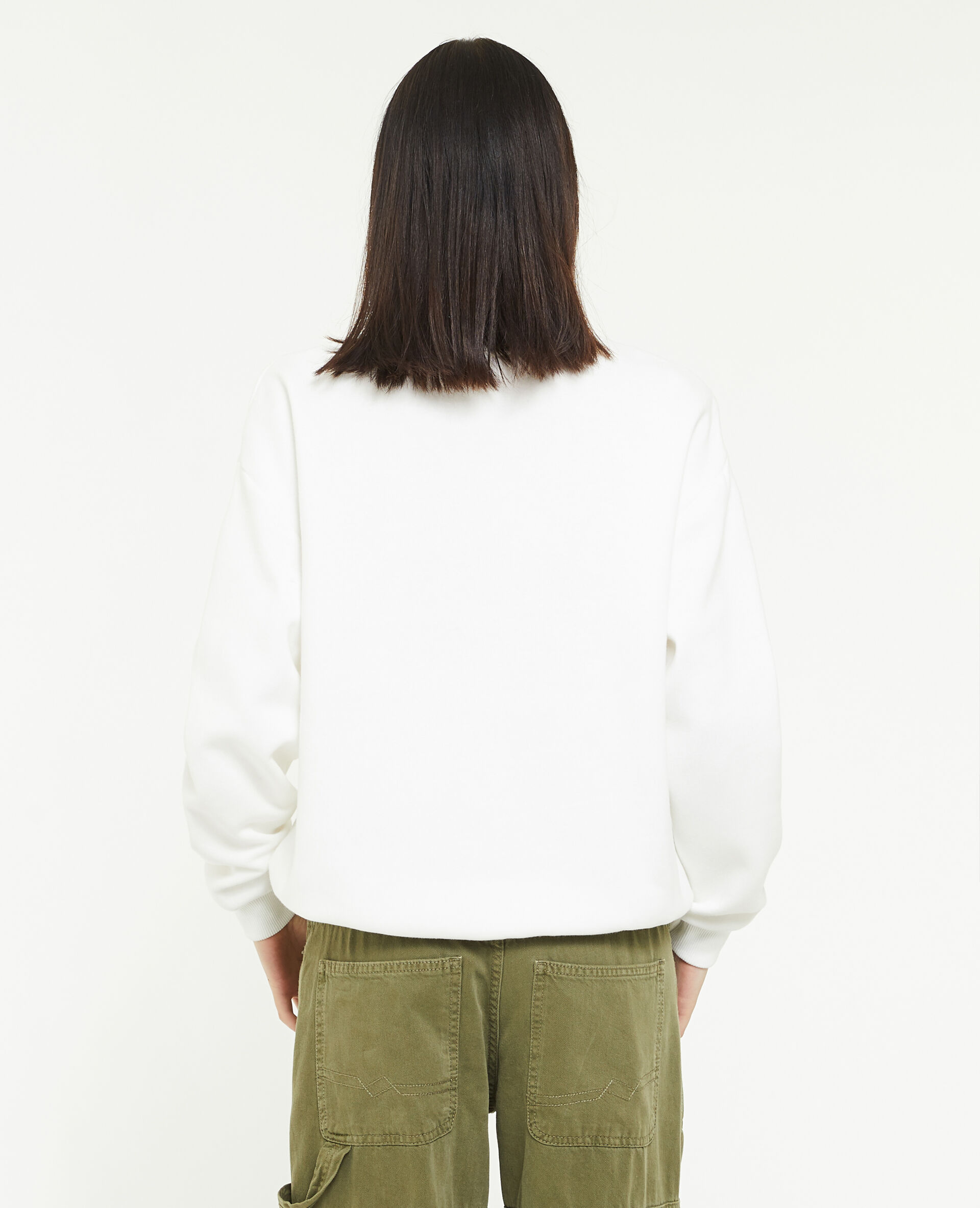 Sweat oversize brodé - Blanc