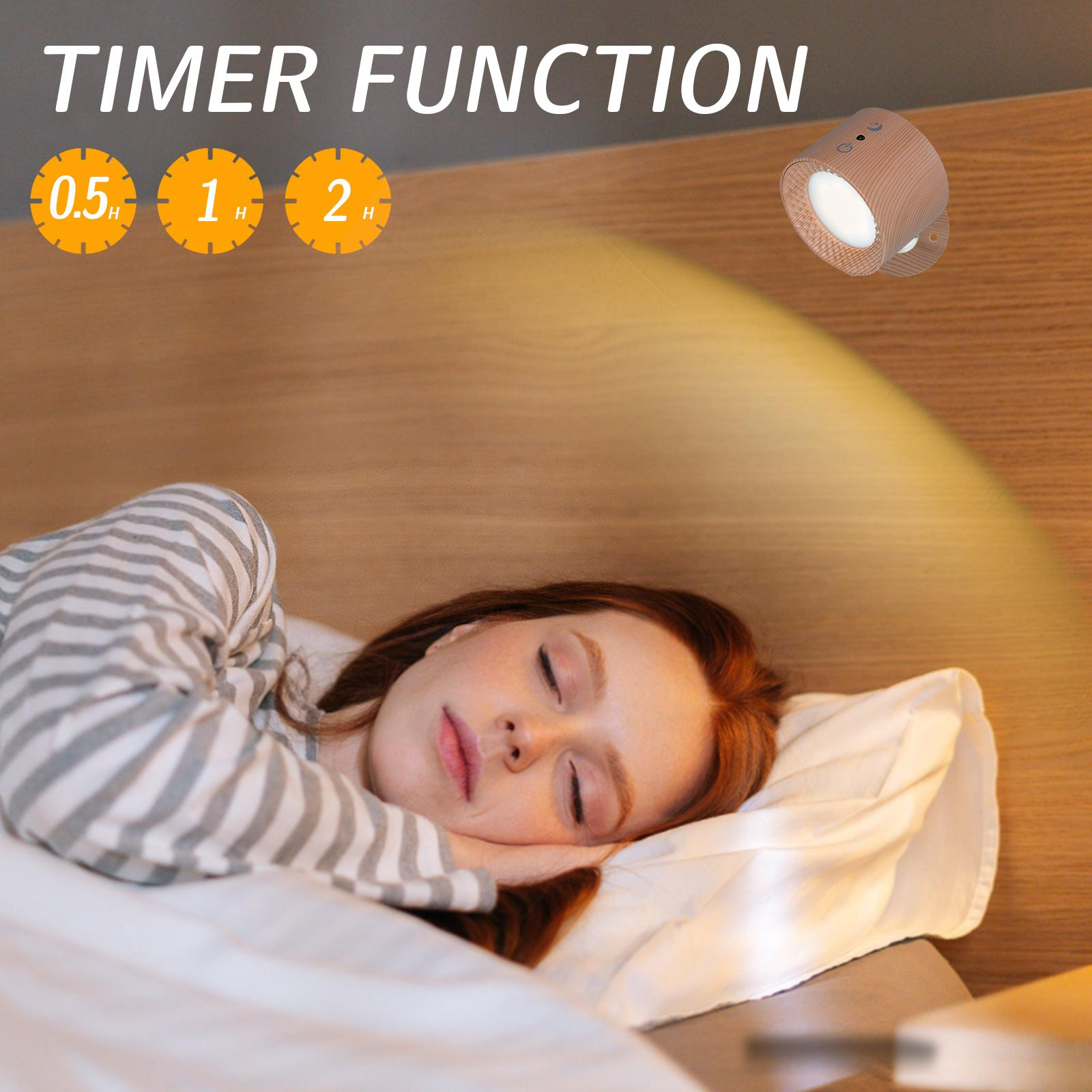 (8-tlg. Set) Ø8x6cm 17 LED's Touch Lampe Wandleuchte Magnetische USB Home Deko Beleuchtung mit Dämmerungssensor   Fernbedienung - Braun