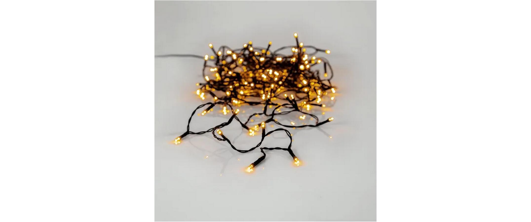 LED Lichterkette Golden 12.6 m, 180 LampenLichterkette für den Aussen- und Innenbereich
