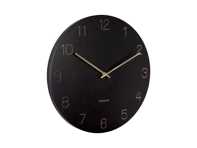 Wall Clock Charm Engraved Numbers KA5762BK Black