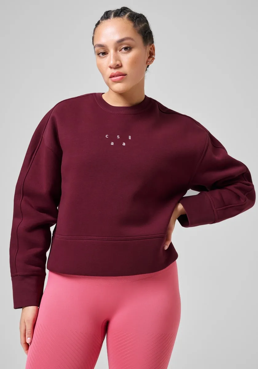 Casall Women's Boxy Crew Neck Sweatshirt Evening Red