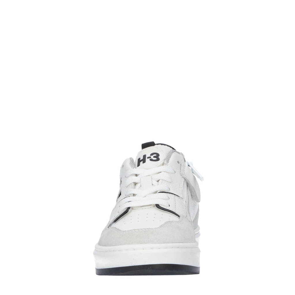 Hip leren sneakers wit/groen