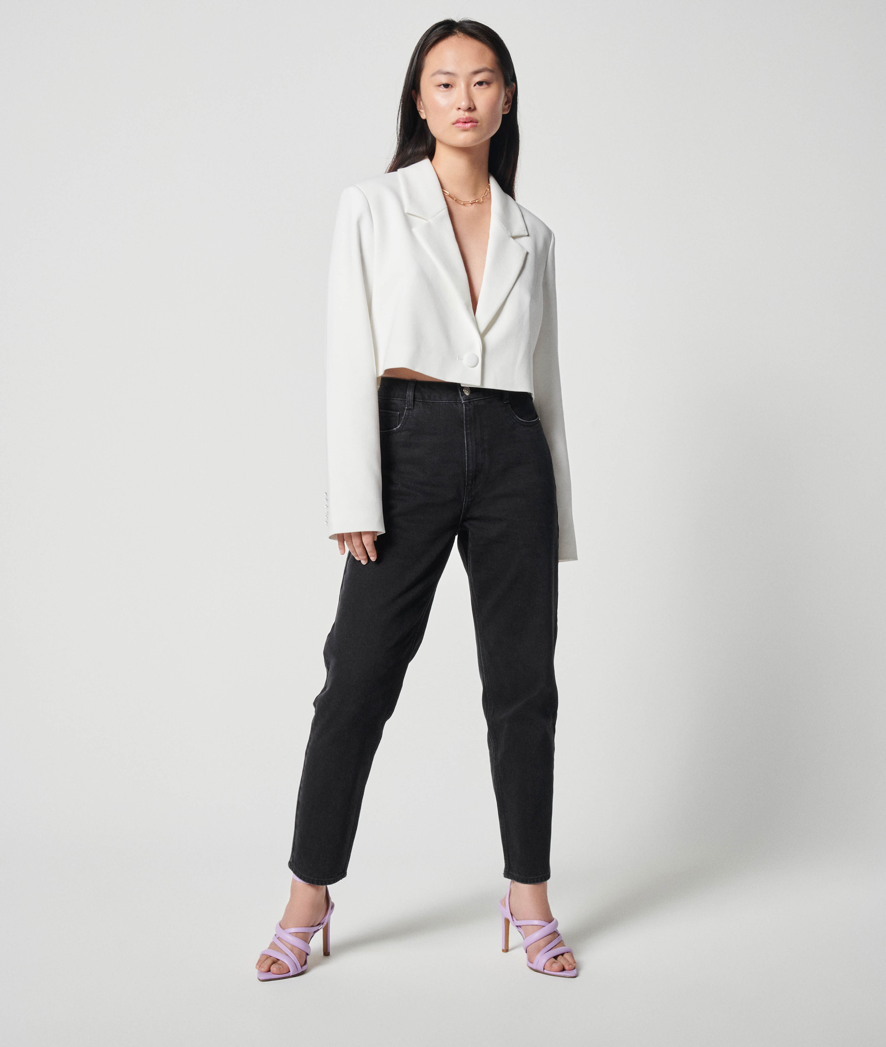 Jean mom taille haute - Noir