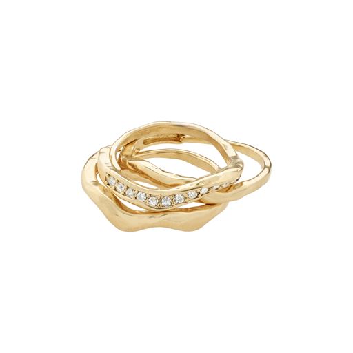 Pilgrim True 3-pak Ringe, Gold Plated