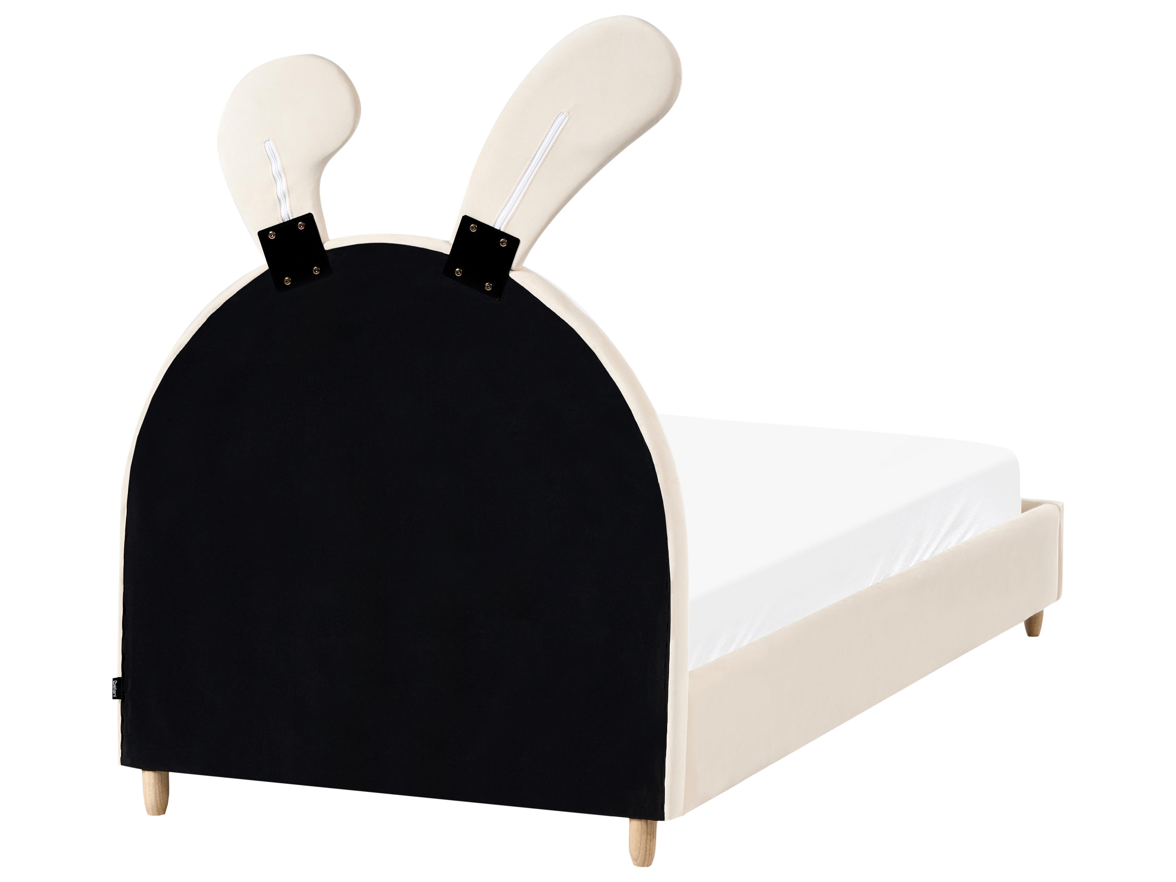 Kinderbed Konijn Fluweel LALLIAS 90 x 200 cm Beige