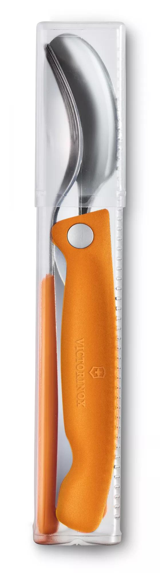 Swiss Classic Set aus Gemüsemesser, Gabel und Löffel-orange