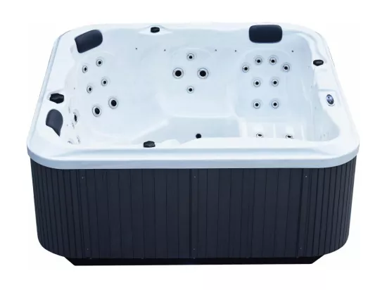 Spa rigide gris et blanc marbré jets et leds Ornella (5 places dont 2 allongées)