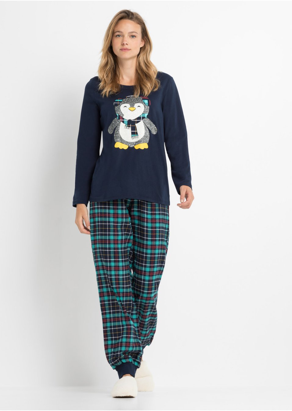 Pyjama met flanellen broek (2-dlg. set)