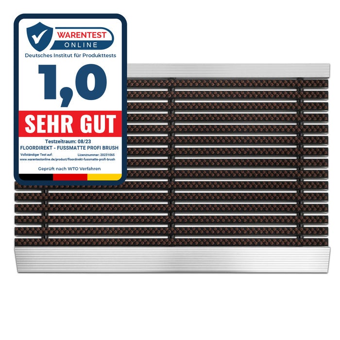 Deurmat - Profi Brush - Vuilvangmat met aluminium frame / Bruin 60 x 90 cm