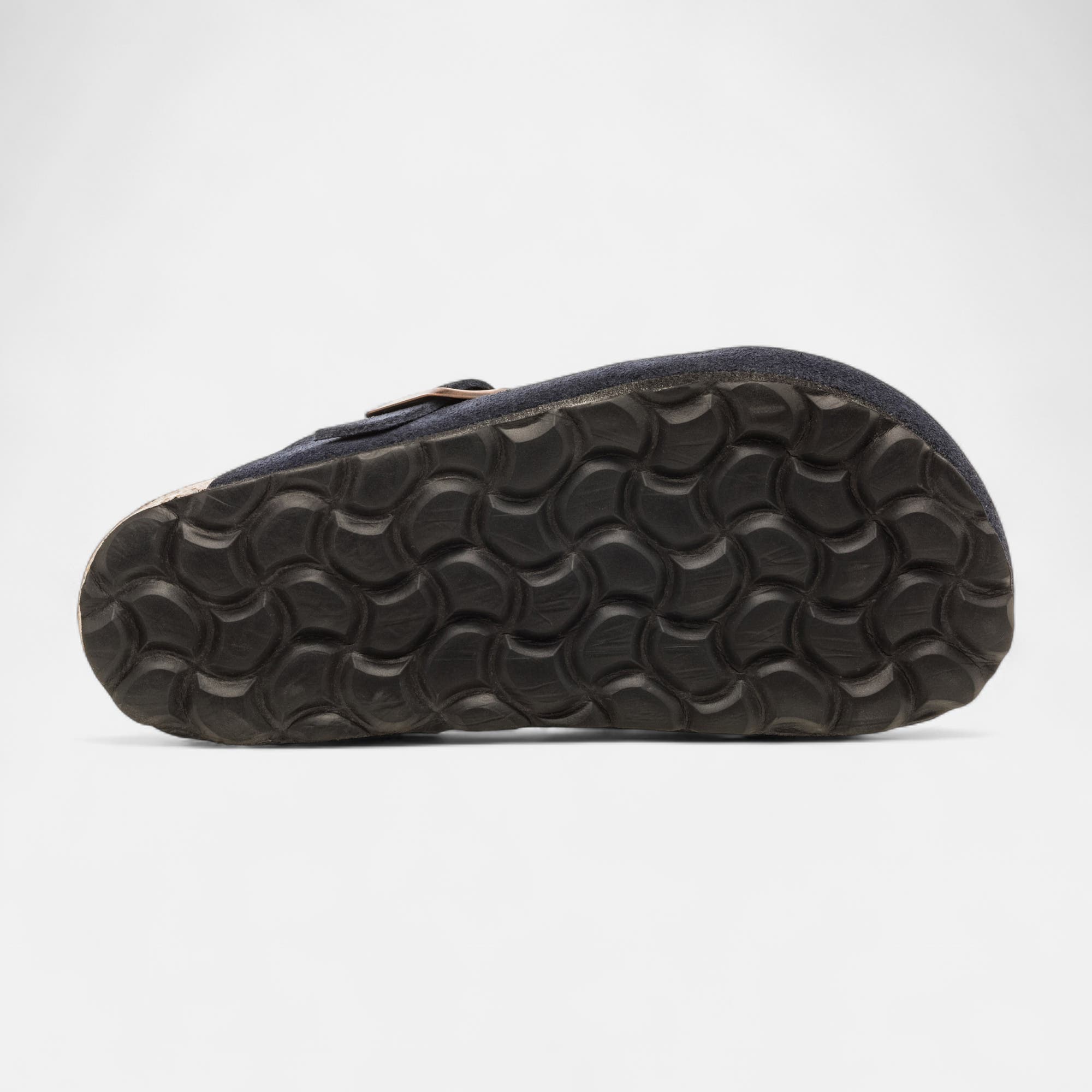 Mules semelle liège Garçon en cuir bleu marine