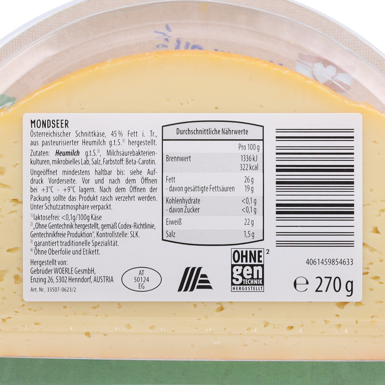 GUTES AUS DER REGION Heumilchkäse, Mondseer 270 g