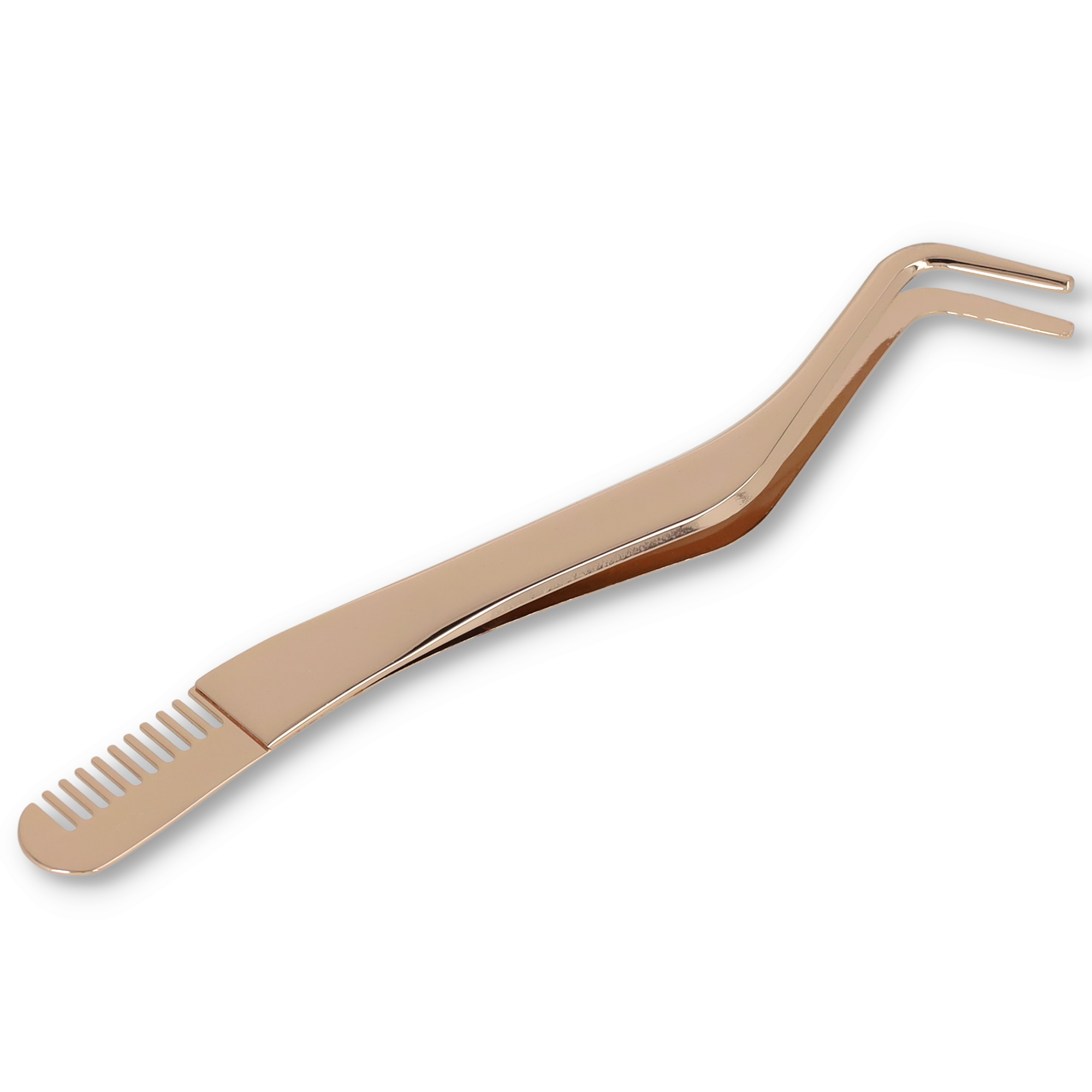 2in1 Edelstahl Wimpernkamm Eyelash Pinzette Make-Up Tool - Roségold