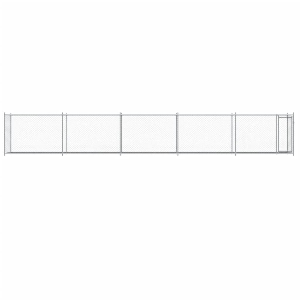 Gaiola para cães vidaXL com porta, aço galvanizado, cinza, 10x2x1,5 m