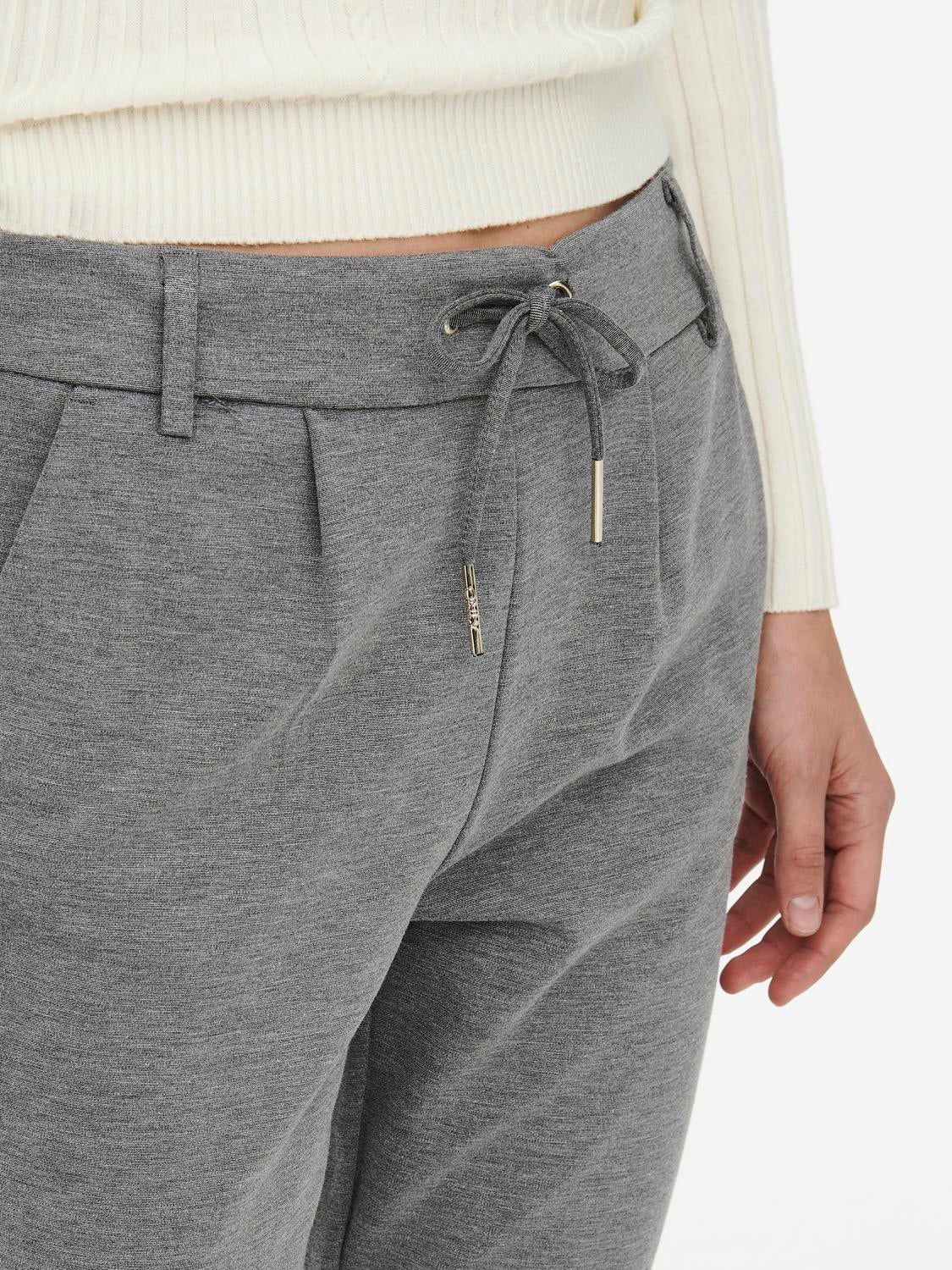 ONLPOPTRASH Mittlere Taille Normal geschnitten Klassische Hose Medium Grey Melange