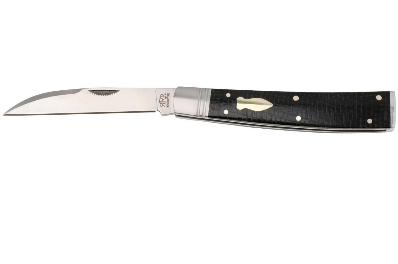 Rough Ryder Reserve Whiskey Ryder Swayback Doc RRR045, D2, Brown Burlap Micarta, slipjoint zakmes